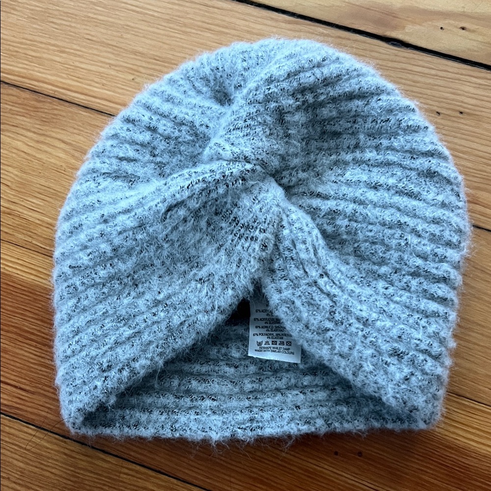 ASOS Cozy Gray Knit Turban Beanie